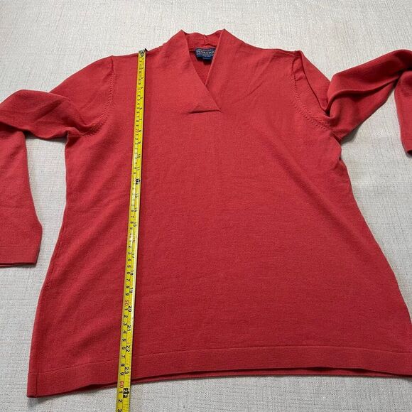 Pendleton Merino Wool Orange Red Shawl-Collar Sweater Size S - Picture 5 of 8